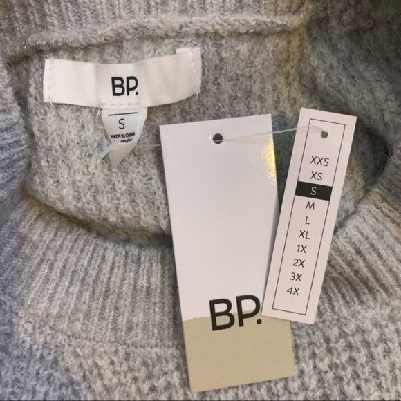 NWT BP. Heather Grey Long Blouson Sleeve Knit Crewneck Sweater Small - Picture 10 of 11